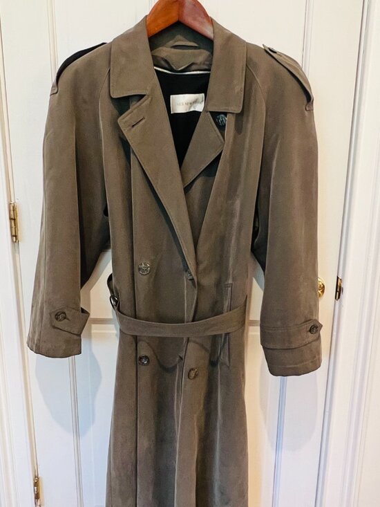 Jones New York Jacket Womens Double Breasted Button Up Trench Coat Size L / 12 P - Picture 7 of 16
